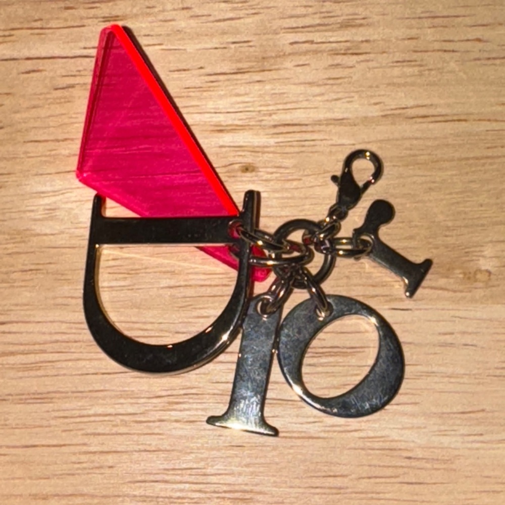 Dior anselm reyle pink and silver Charm Keychain purse charm